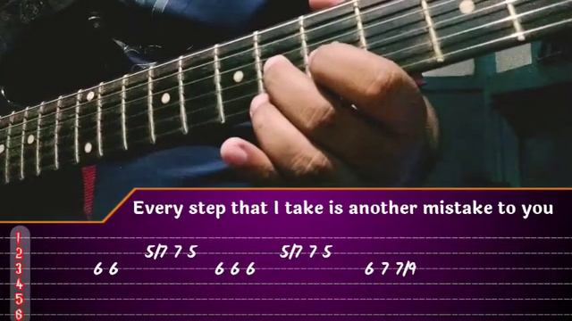 NUMB Linkin park. melody guitar cover with tabs.