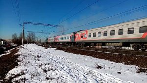 Тепловоз М62-1634 С ПАССАЖИРСКИМ ПОЕЗДОМ