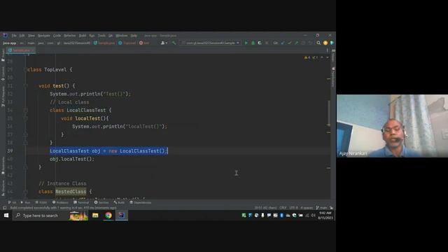 2023 Java Training Session 40 Nested or Inner class Static Nested class Local class Anonymous clas смотреть онлайн