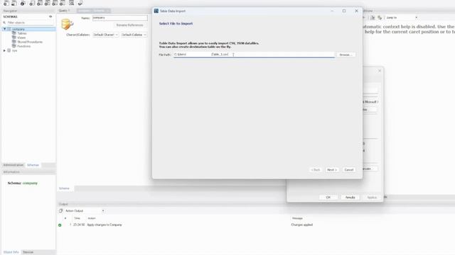 IMPORT CSV INTO MYSQL WORKBENCH