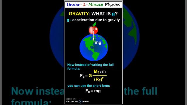 Why g=9.81N/kg for Planet Earth? Understand Gravity Acceleration with Under-1-Minute-Physics #short