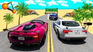 ЭКСТРЕМАЛЬНЫЙ ДРАГ РЕЙСИНГ И АВАРИИ НА МАКСИМАЛЬНОЙ СКОРОСТИ НА РАНДОМ ТАЧКАХ В BeamNG.drive