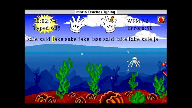 Apple Macintosh Shortplay - Mario Teaches Typing - Lesson 2