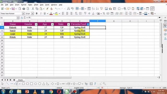 Filter in Libreoffice calc || How to filtering data in Libreoffice calc