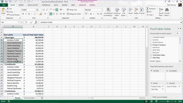 Introduction to Pivot Tables - Excel Pivot Tables Tutorial