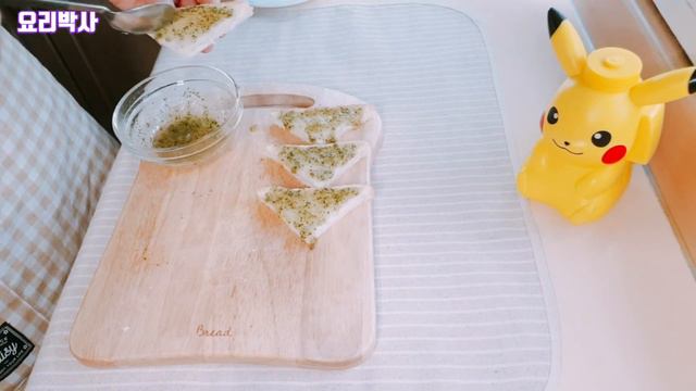 ENG마늘빵 만들기:: No오븐::간편자취요리 making garlic bread