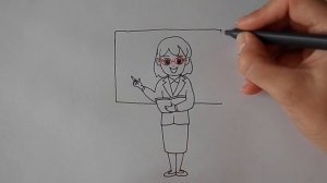 Как ПРОСТО нарисовать УЧИТЕЛЬНИЦУ к ДНЮ УЧИТЕЛЯ/525/