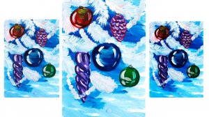 Как нарисовать новогодние игрушки. Рисуем Елочные украшения. Правополушарное рисование.