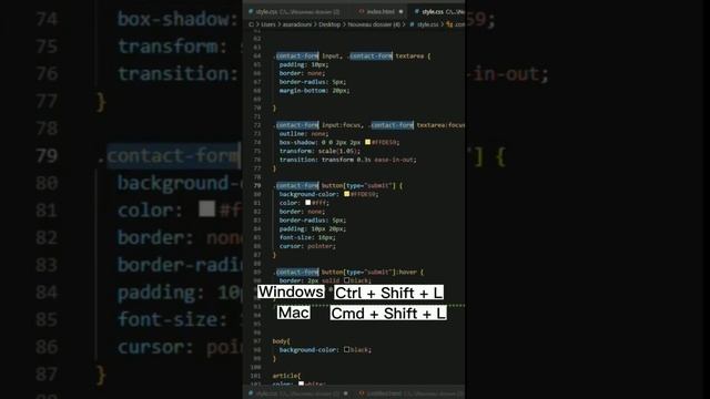 Visual Studio Code shortcut to rename a variable. #html#css#javascript#shortcut #visualstudiocode