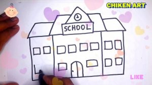 How to draw a school? Как нарисовать школу? Maktab qanday chiziladi?