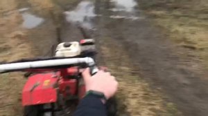На сколько проходим мотоблок в суровых условия езды , пакатушка на мотоблоке.