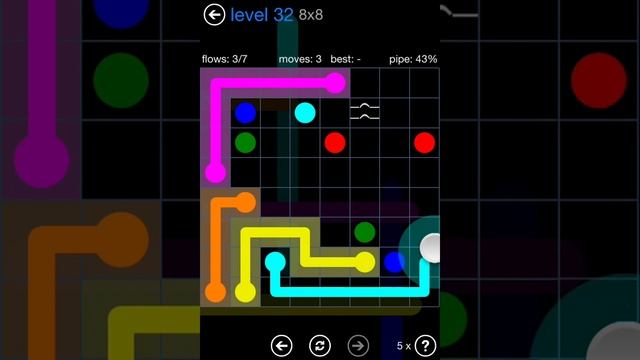 Flow Free Bridges Challenge Pack 8x8 Level 32 Walkthrough