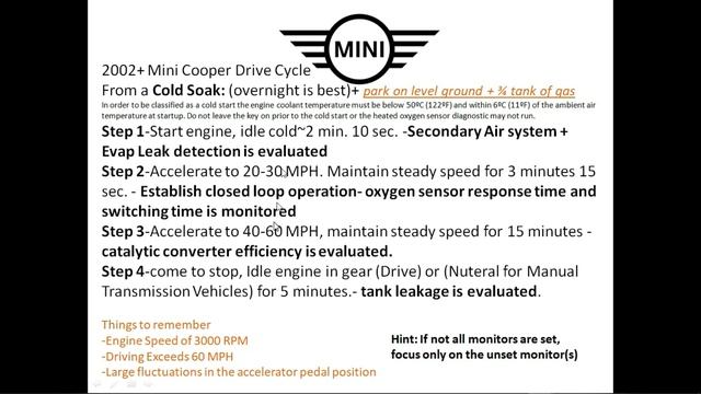Mini Emissions Drive Cycle▶️ Mini Cooper Smog Test o2 Cat EVAP EGR Monitor Readiness смотреть онлайн