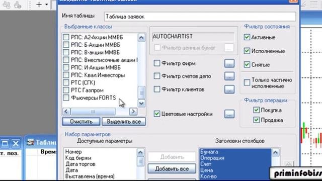 Как настроить Quik, таблицы и стакан заявок