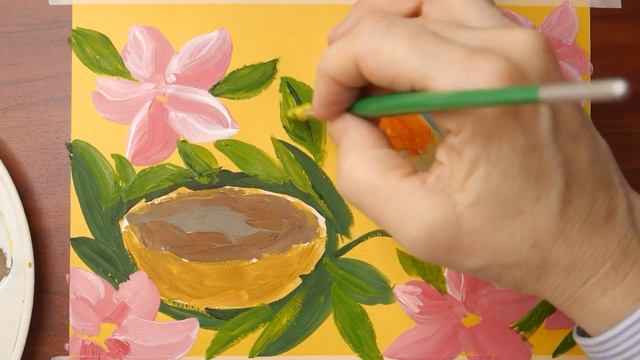 Как нарисовать зарянку - малиновку//Гуашь смотреть онлайн