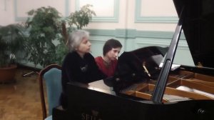 Э. Григ "Норвежский танец" №4 ор. 35/Family Piano Duo/Людмила Андреева–Евгения Сивкова/