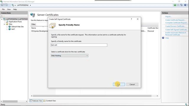 NET::ERR_CERT_COMMON_NAME_INVALID IIS server certificate