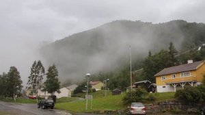 Clouds entering the valley of Skjeggedal (near Tyssedal, Odda), Norway