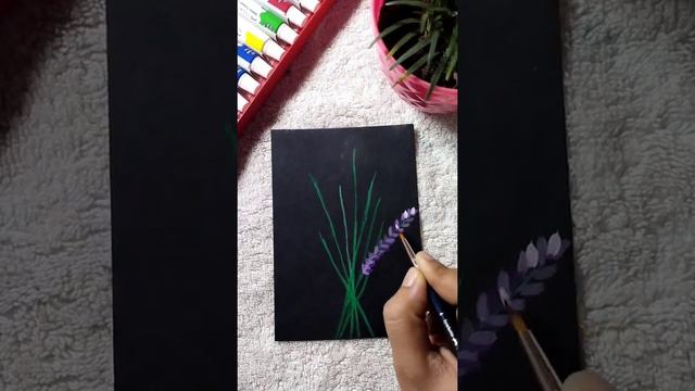 Lavender Painting // Lavender Flower painting on black paper смотреть онлайн