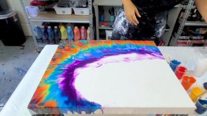 WOW!! Reverse Color Rainbow Wave / Tie Dye Effect / Fluid Art / Acrylic Pouring / Fluid Painting