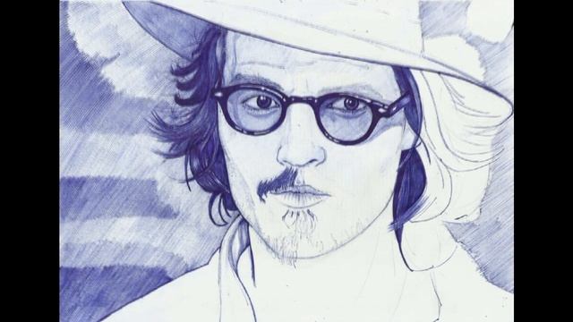 Джонни Депп - портрет шариковой ручкой смотреть онлайн