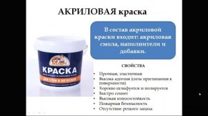Виды красок на водной основе