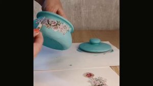 Декупаж стеклянной баночки
