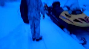 снегоход Динго 125 тянет сломанную тайгу
