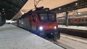 Отправление электровоза ЭП20-067 со скоростным поездом №741 "Иван Паристый" Москва-Брянск