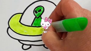 How to draw a UFO for kids / Как нарисовать НЛО детям / Як намалювати НЛО для дітей