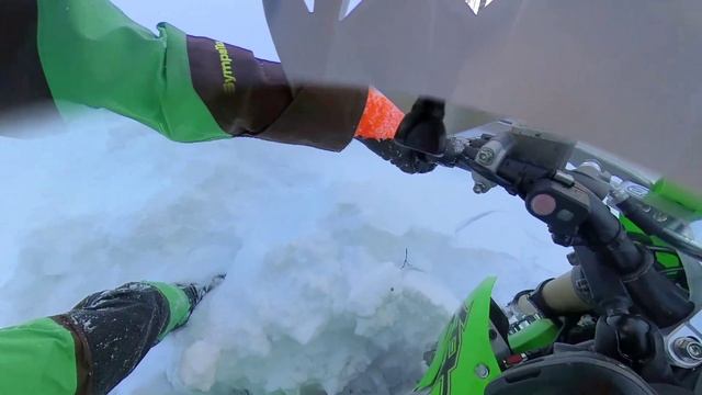 Провалился в ручей на мотоцикле #snowbike #сноубайк#моехобби смотреть онлайн