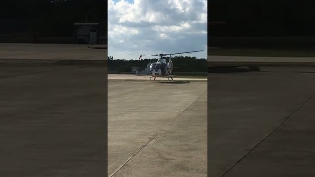 Chopper landing at la romana airport