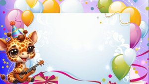 Футаж День рождения! Жирафик