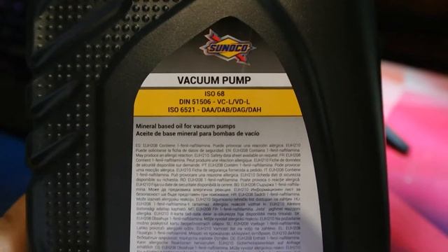 Масло для вакуумных насосов SUNOCO минеральное 1 л