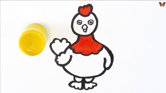 Как нарисовать КУРОЧКУ / мультик раскраска КУРОЧКА для детей / Раскраски малышам смотреть онлайн