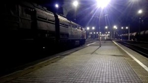 Отправление фирменного поезда 667Э "Юность" Хабаровск-Комсомольск- на- Амуре со станции Хабаровск1