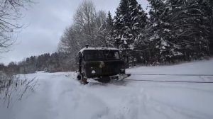 Газ 66 в канаве! Лебедка в деле!!!