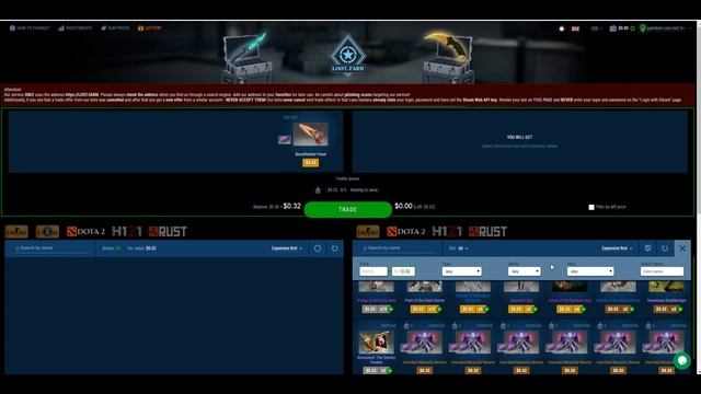 loot.farm-как обменять вещи  стиме