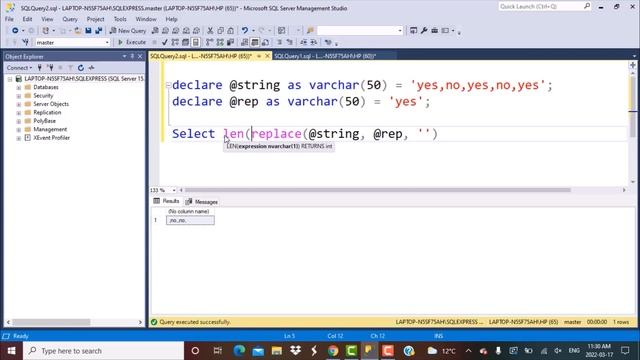 SQL Query | How many times a substring occurs in a value ? | REPLACE | LEN смотреть онлайн