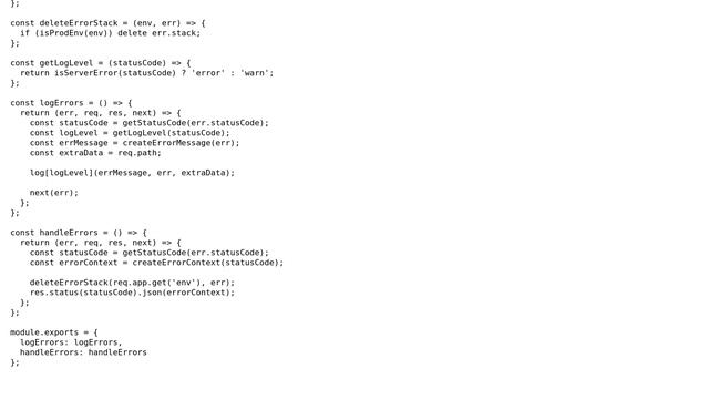 Code Review: Logging and error middleware