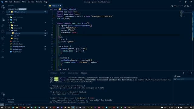 Vuejs Vuex Persistence