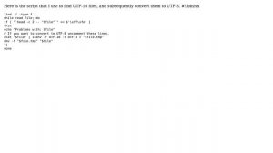 How can I find all UTF-16 encoded text files in a directory tree with a Unix command?