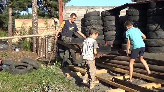 Монтаж шинной пилорамы.