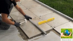 Укладка толстого 2см керамогранита на бетонное основание