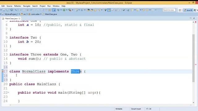 Java Multiple Inheritance Using Interface смотреть онлайн