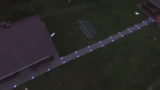 Варианты исполнения и применения светодиодной брусчатки. Вид с квадрокоптера