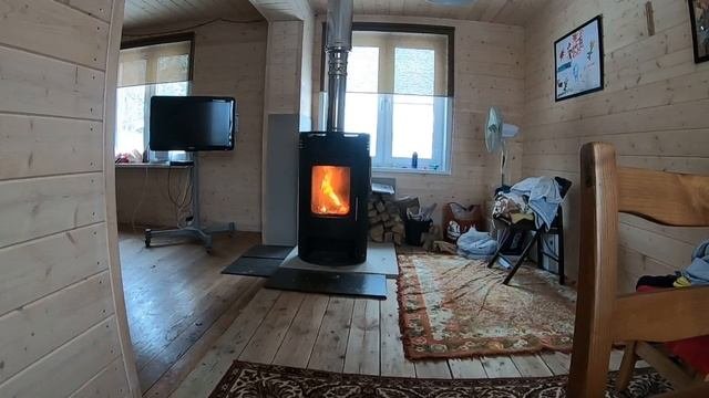 горение печи Байкал-8.Прямая трансляция с камеры #зимойнадаче #отоплениенадаче #байкал8