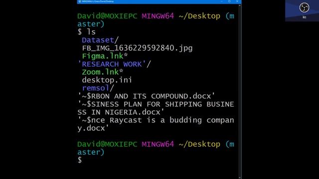 Basic Commandline Commands for NewBies using Git Bash Interface