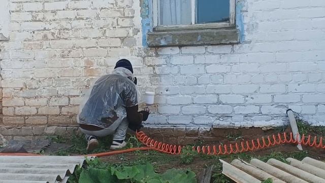 Фасад. Бюджетная покраска.Фасадная водостойкая эмульсионая краска. смотреть онлайн