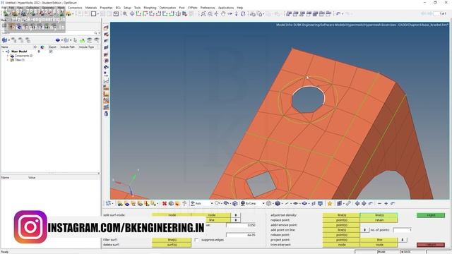 Geometry and Mesh Editing Using Quick Edit Panel Using Hypermesh | BK Engineering | Mechanical FEA